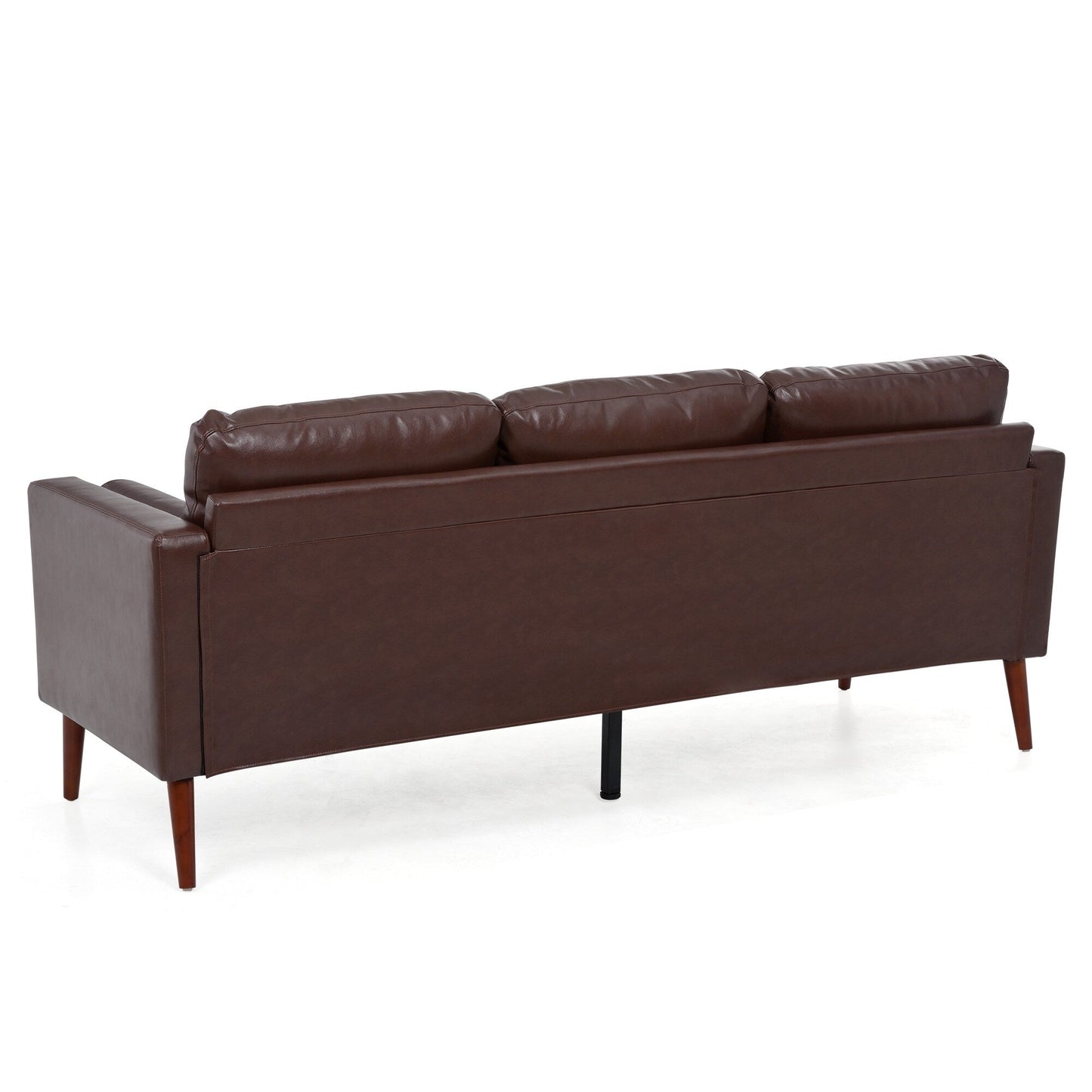 Mid Century Modern 76.7 PU 3-seater Sofa with iron wood structure for Living Room