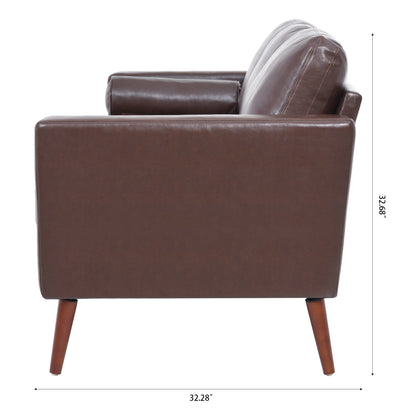 Mid Century Modern 76.7 PU 3-seater Sofa with iron wood structure for Living Room