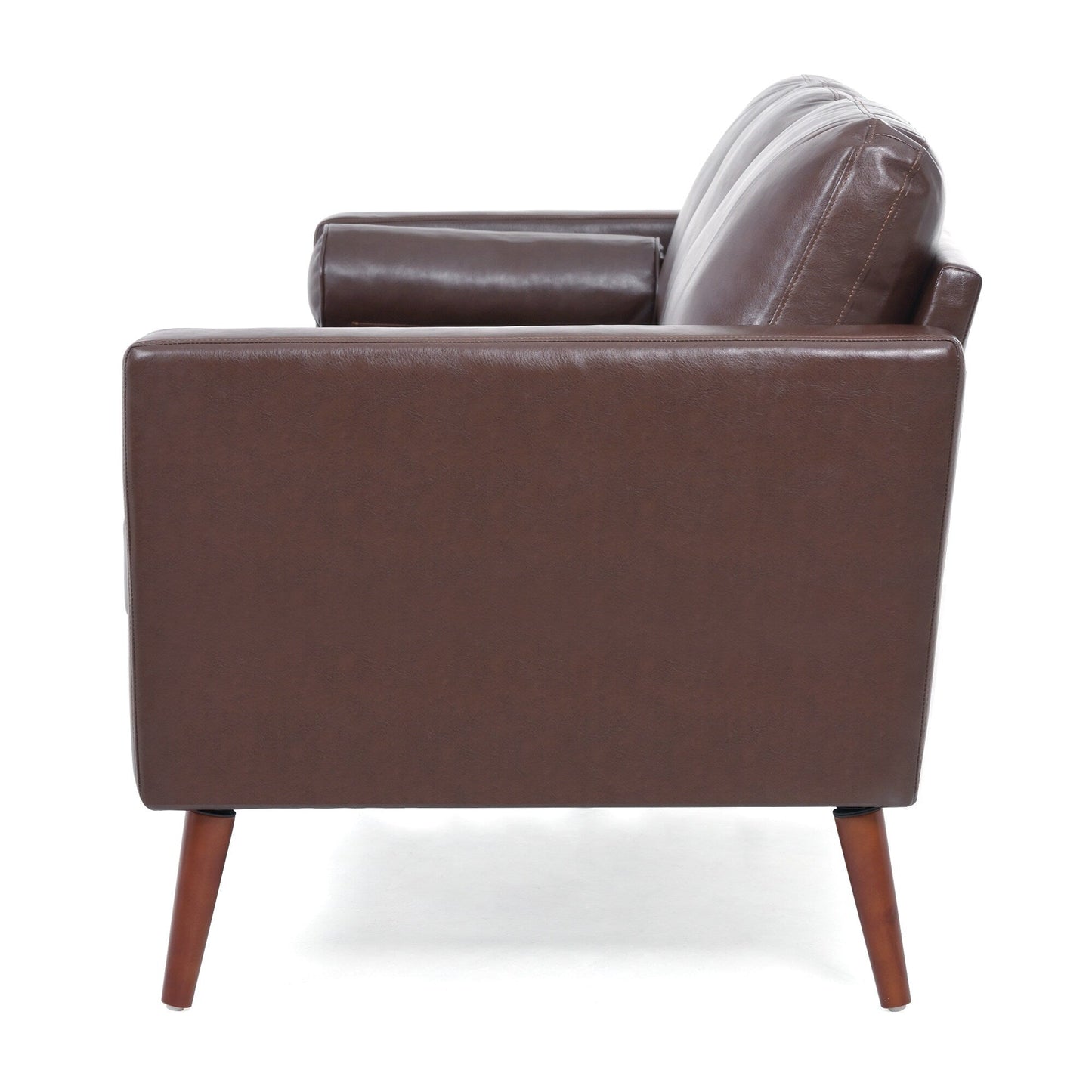 Mid Century Modern 76.7 PU 3-seater Sofa with iron wood structure for Living Room