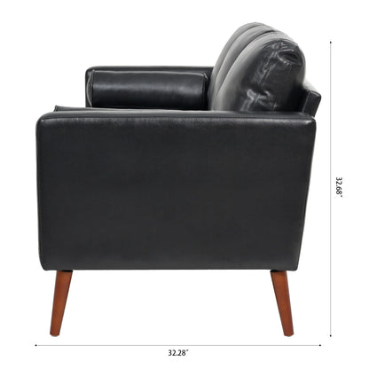 Mid Century Modern 76.7 PU 3-seater Sofa with iron wood structure for Living Room