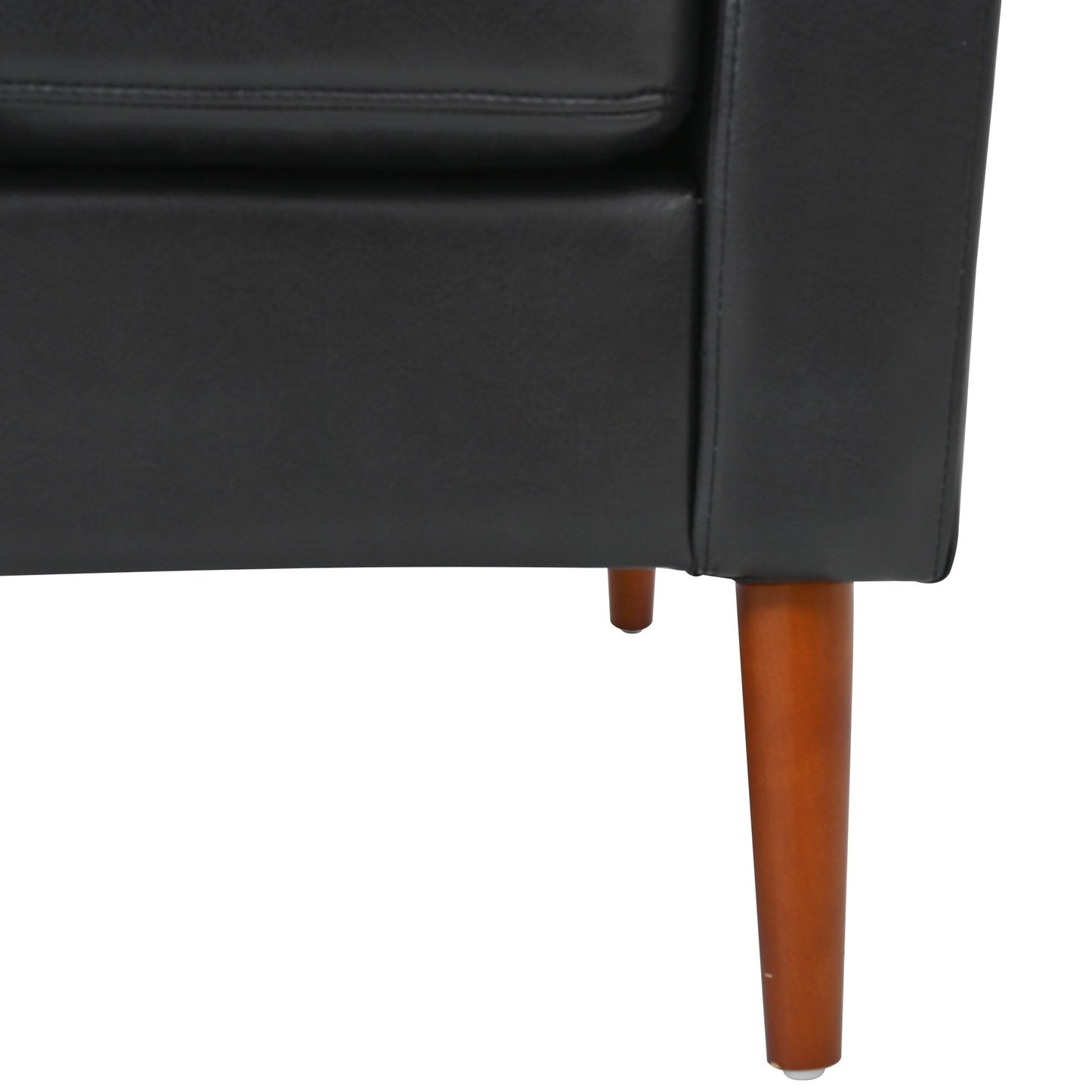 Mid Century Modern 76.7 PU 3-seater Sofa with iron wood structure for Living Room