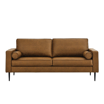 Mid Century Modern 79 Upholstered Loveseat Sofa with Pillow and Pillows for Living Room