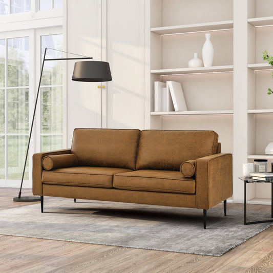Mid Century Modern 79 Upholstered Loveseat Sofa with Pillow and Pillows for Living Room