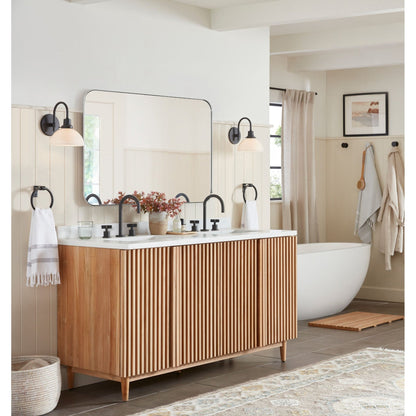 TEHOME Mid-Century Modern Chic Metall Abgerundete Wandspiegel