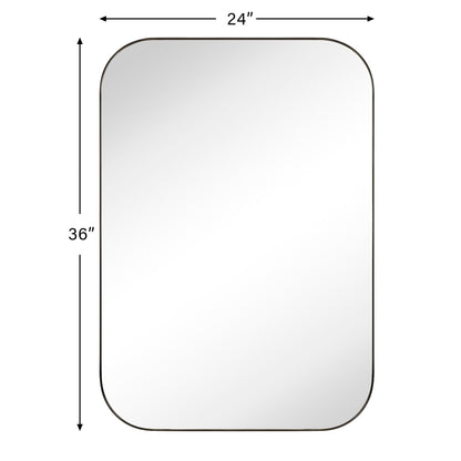 TEHOME Mid-Century Modern Chic Metall Abgerundete Wandspiegel