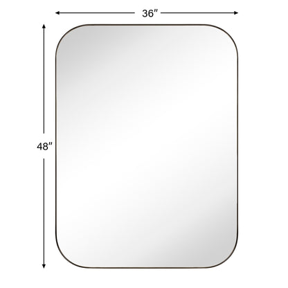 TEHOME Mid-Century Modern Chic Metall Abgerundete Wandspiegel