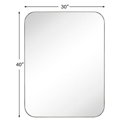 TEHOME Mid-Century Modern Chic Metall Abgerundete Wandspiegel
