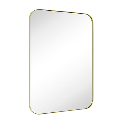 TEHOME Mid-Century Modern Chic Metall Abgerundete Wandspiegel