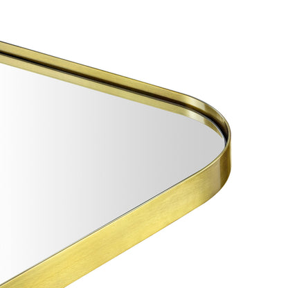 TEHOME Mid-Century Modern Chic Metall Abgerundete Wandspiegel