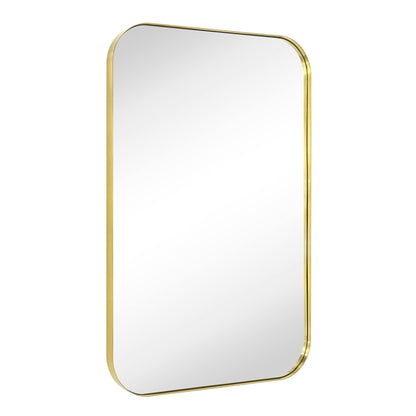 TEHOME Mid-Century Modern Chic Metall Abgerundete Wandspiegel