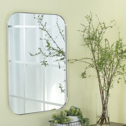 TEHOME Mid-Century Modern Chic Metall Abgerundete Wandspiegel
