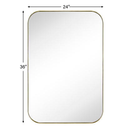 TEHOME Mid-Century Modern Chic Metall Abgerundete Wandspiegel