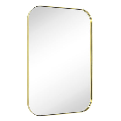 TEHOME Mid-Century Modern Chic Metall Abgerundete Wandspiegel