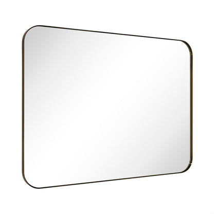 TEHOME Mid-Century Modern Chic Metall Abgerundete Wandspiegel