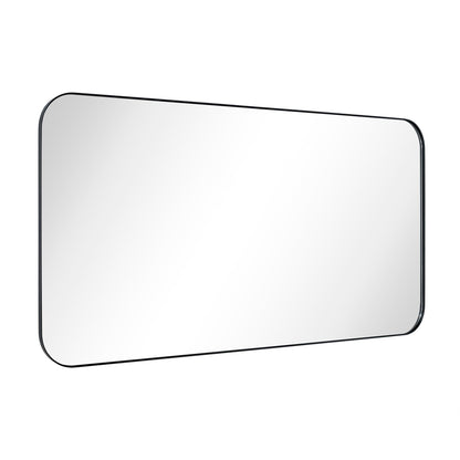 TEHOME Mid-Century Modern Chic Metall Abgerundete Wandspiegel