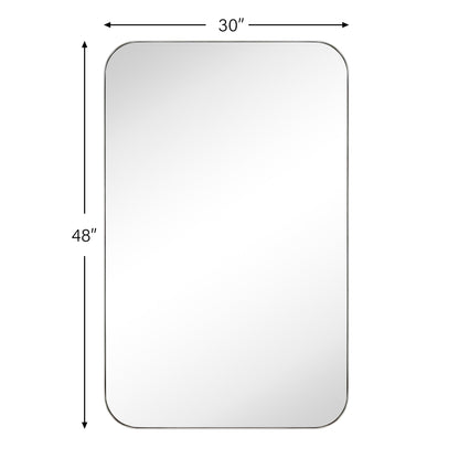 TEHOME Mid-Century Modern Chic Metall Abgerundete Wandspiegel