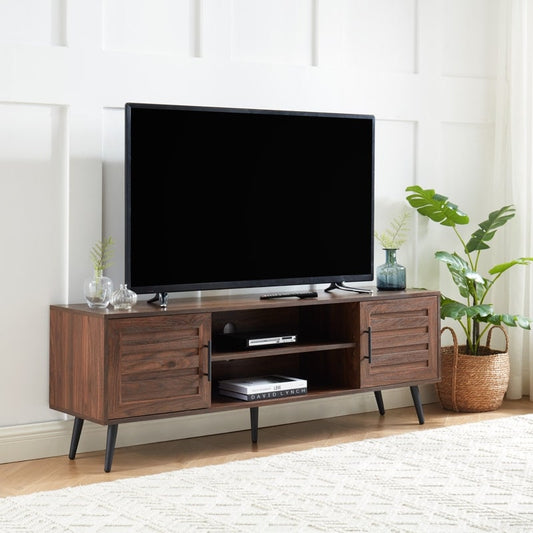 Mid-Century Modern TV-Ständer für Fernseher bis zu 70 Zoll, Entertainment-Center-Medienkonsole – 20,5 Zoll H x 59 Zoll B x 15,5 Zoll T