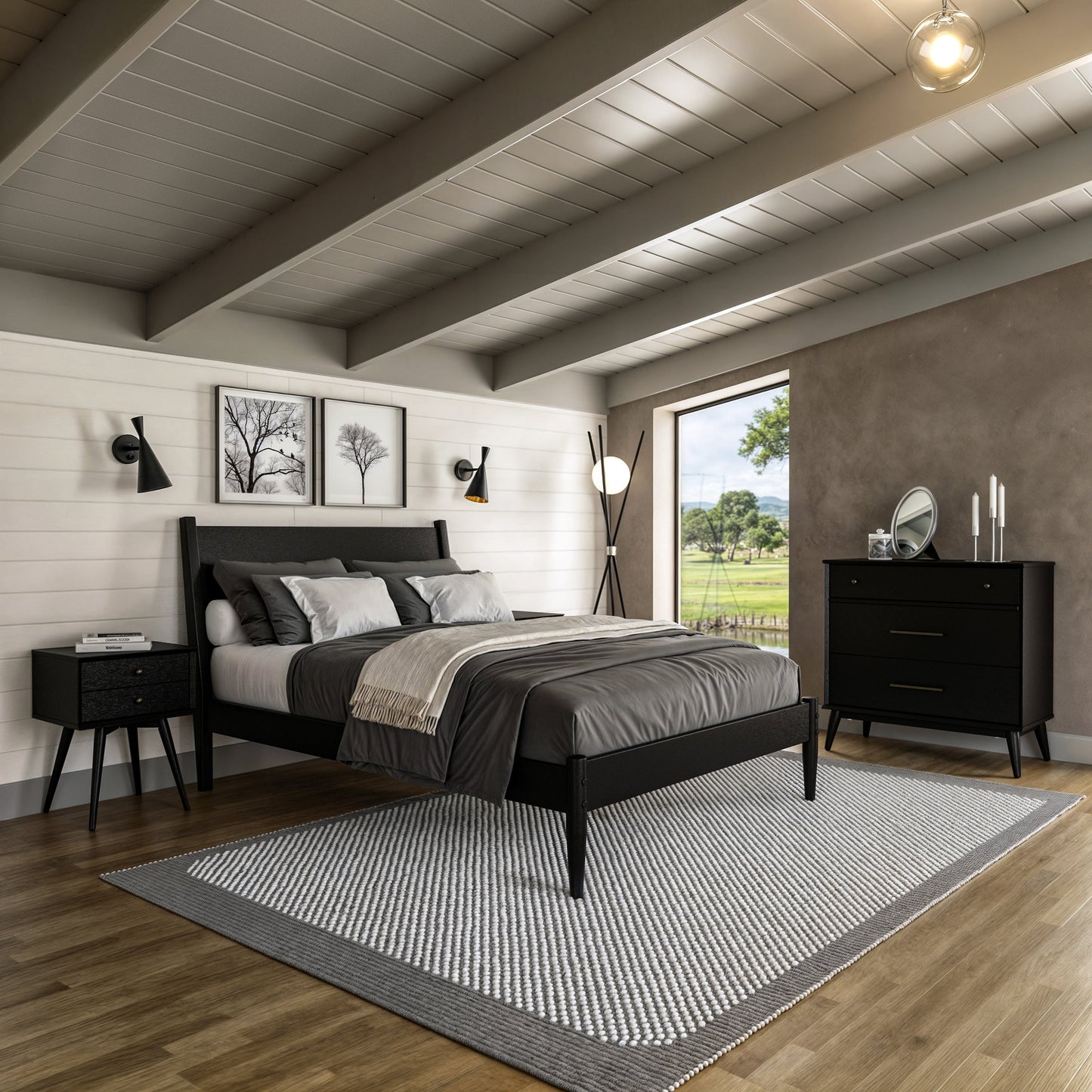 Mid-Century Paneelbett