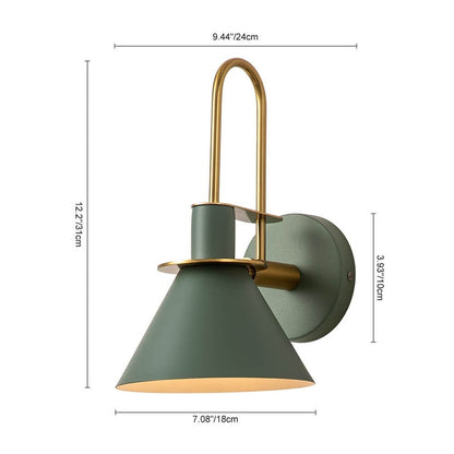 Mid-Century Modern 1-flammige Kegel-Wandleuchte - 7 Zoll Schlafzimmerleuchte