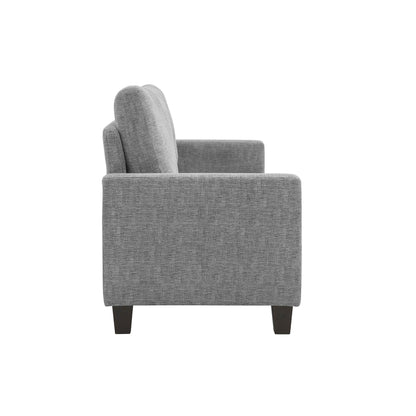 Mihi Sofa, Gray Chenille, 76 Inch, Black Tapered Wood Legs