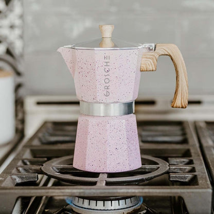 Milano Moka-Kanne, Espressokocher für den Herd, Greca-Kaffeemaschine, Kaffeemaschine und Espressokocher für den Herd (Grau, 9 Tassen)