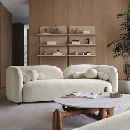 Milet Luxury Modern Boucle Fabric Curved Arm Sofa
