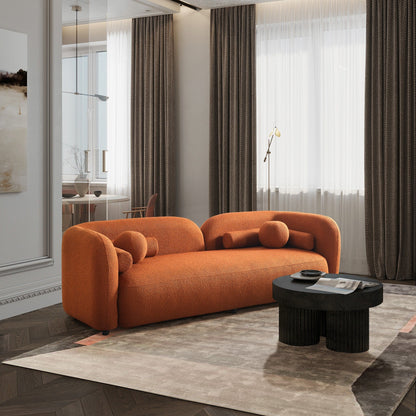 Milet Luxury Modern Boucle Fabric Curved Arm Sofa