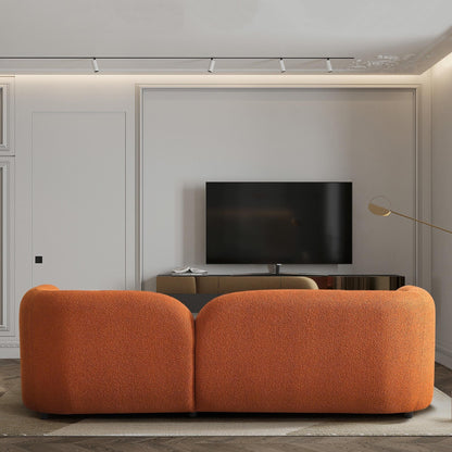 Milet Luxury Modern Boucle Fabric Curved Arm Sofa