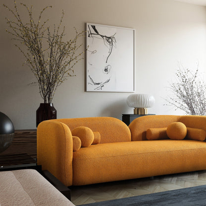 Milet Luxury Modern Boucle Fabric Curved Arm Sofa