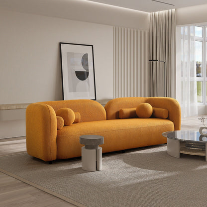 Milet Luxury Modern Boucle Fabric Curved Arm Sofa