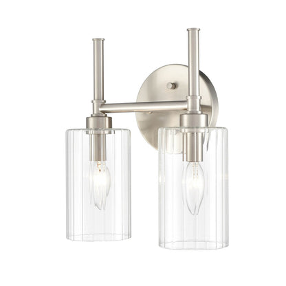 Millennium Lighting Chastine Badezimmer-Waschtischleuchte mit klaren, abgeschrägten Glasschirmen