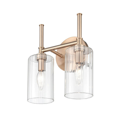 Millennium Lighting Chastine Badezimmer-Waschtischleuchte mit klaren, abgeschrägten Glasschirmen