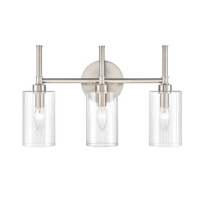 Millennium Lighting Chastine Badezimmer-Waschtischleuchte mit klaren, abgeschrägten Glasschirmen