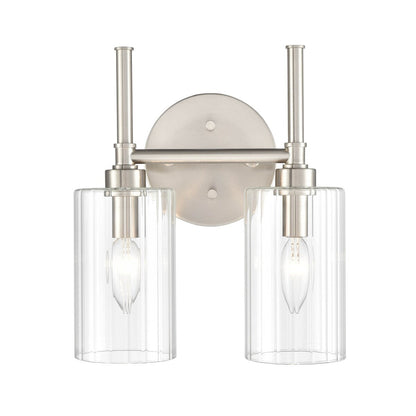 Millennium Lighting Chastine Badezimmer-Waschtischleuchte mit klaren, abgeschrägten Glasschirmen