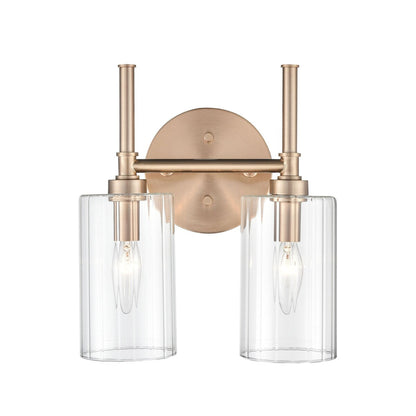 Millennium Lighting Chastine Badezimmer-Waschtischleuchte mit klaren, abgeschrägten Glasschirmen