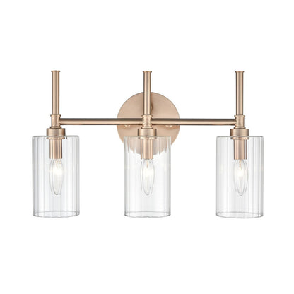 Millennium Lighting Chastine Badezimmer-Waschtischleuchte mit klaren, abgeschrägten Glasschirmen