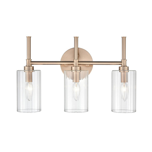 Millennium Lighting Chastine Badezimmer-Waschtischleuchte mit klaren, abgeschrägten Glasschirmen