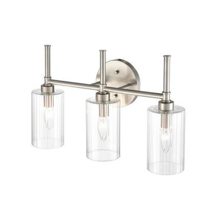 Millennium Lighting Chastine Badezimmer-Waschtischleuchte mit klaren, abgeschrägten Glasschirmen