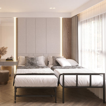 Milliard Twin Daybed und zusammenklappbares Rollbett-Set, schwarzer Rahmen – Matratzen separat erhältlich