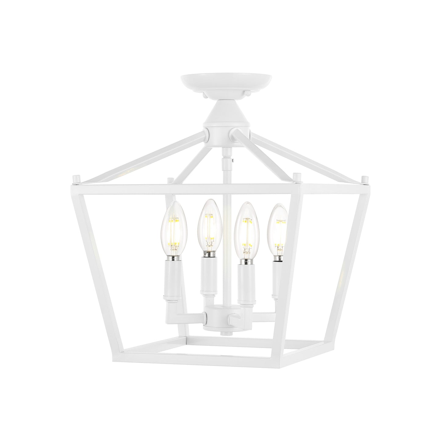 Milton Mini-Laterne, 4-flammig, Eisen, modernes Bauernhaus, LED-Deckenleuchte, von JONATHAN Y