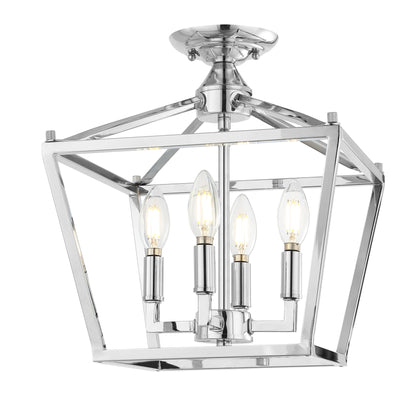 Milton Mini-Laterne, 4-flammig, Eisen, modernes Bauernhaus, LED-Deckenleuchte, von JONATHAN Y