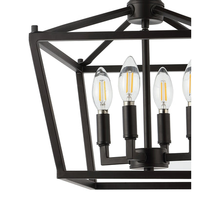 Milton Mini-Laterne, 4-flammig, Eisen, modernes Bauernhaus, LED-Deckenleuchte, von JONATHAN Y