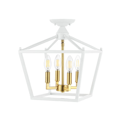 Milton Mini-Laterne, 4-flammig, Eisen, modernes Bauernhaus, LED-Deckenleuchte, von JONATHAN Y