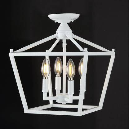 Milton Mini-Laterne, 4-flammig, Eisen, modernes Bauernhaus, LED-Deckenleuchte, von JONATHAN Y