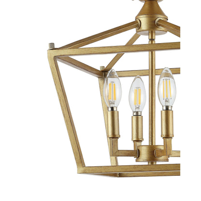 Milton Mini-Laterne, 4-flammig, Eisen, modernes Bauernhaus, LED-Deckenleuchte, von JONATHAN Y