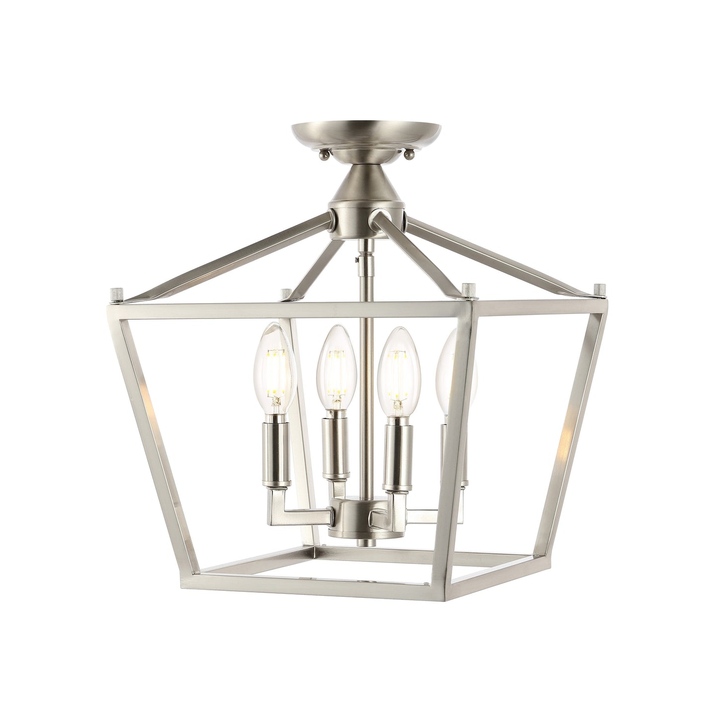 Milton Mini-Laterne, 4-flammig, Eisen, modernes Bauernhaus, LED-Deckenleuchte, von JONATHAN Y