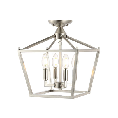 Milton Mini-Laterne, 4-flammig, Eisen, modernes Bauernhaus, LED-Deckenleuchte, von JONATHAN Y