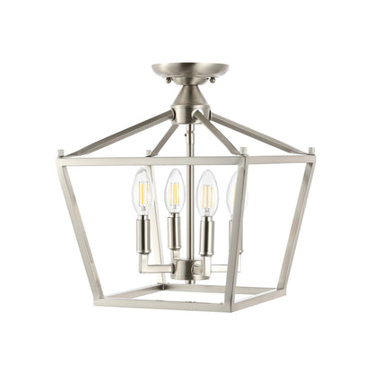 Milton Mini-Laterne, 4-flammig, Eisen, modernes Bauernhaus, LED-Deckenleuchte, von JONATHAN Y