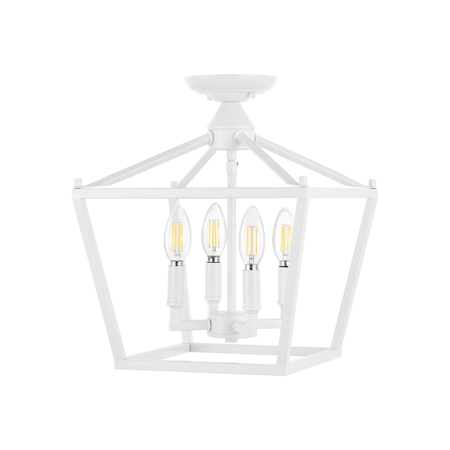 Milton Mini-Laterne, 4-flammig, Eisen, modernes Bauernhaus, LED-Deckenleuchte, von JONATHAN Y