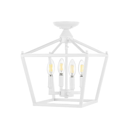 Milton Mini-Laterne, 4-flammig, Eisen, modernes Bauernhaus, LED-Deckenleuchte, von JONATHAN Y